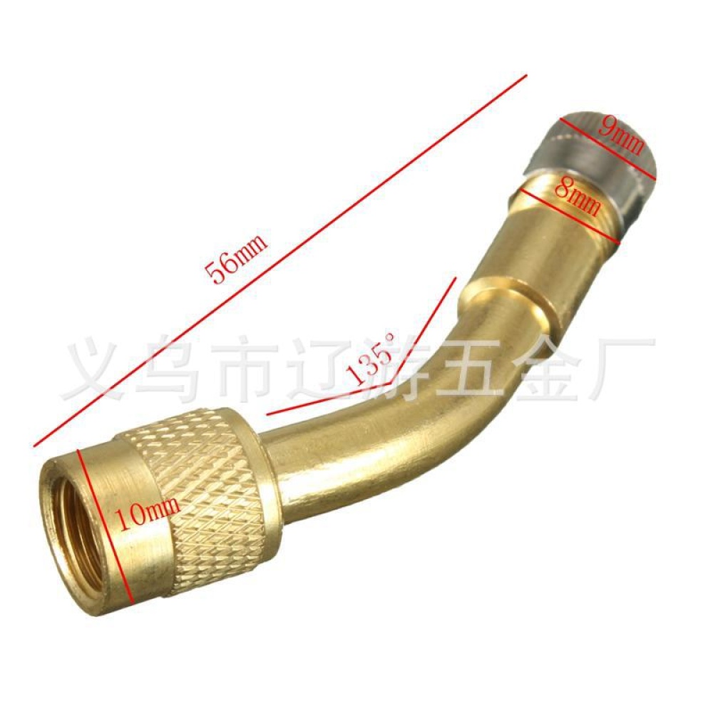 Car Motorcycle Brass Tyre Valve Extension 45/90/135 Degree Tire Stem Extender Yellow 45 degrees - Image 3