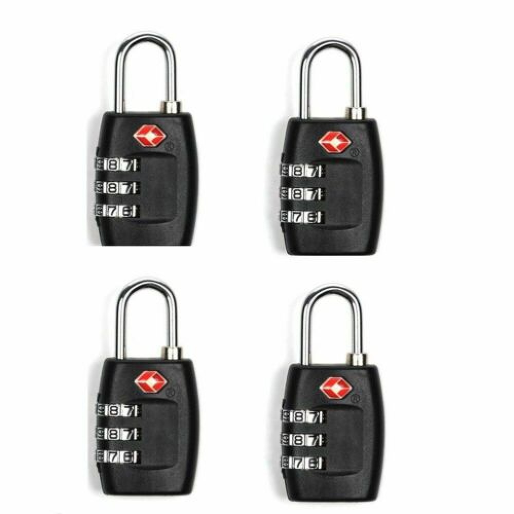 4Pcs TSA Approved Luggage Lock Travel 3 Digit Combination Suitcase Padlock Reset As shown - Image 2