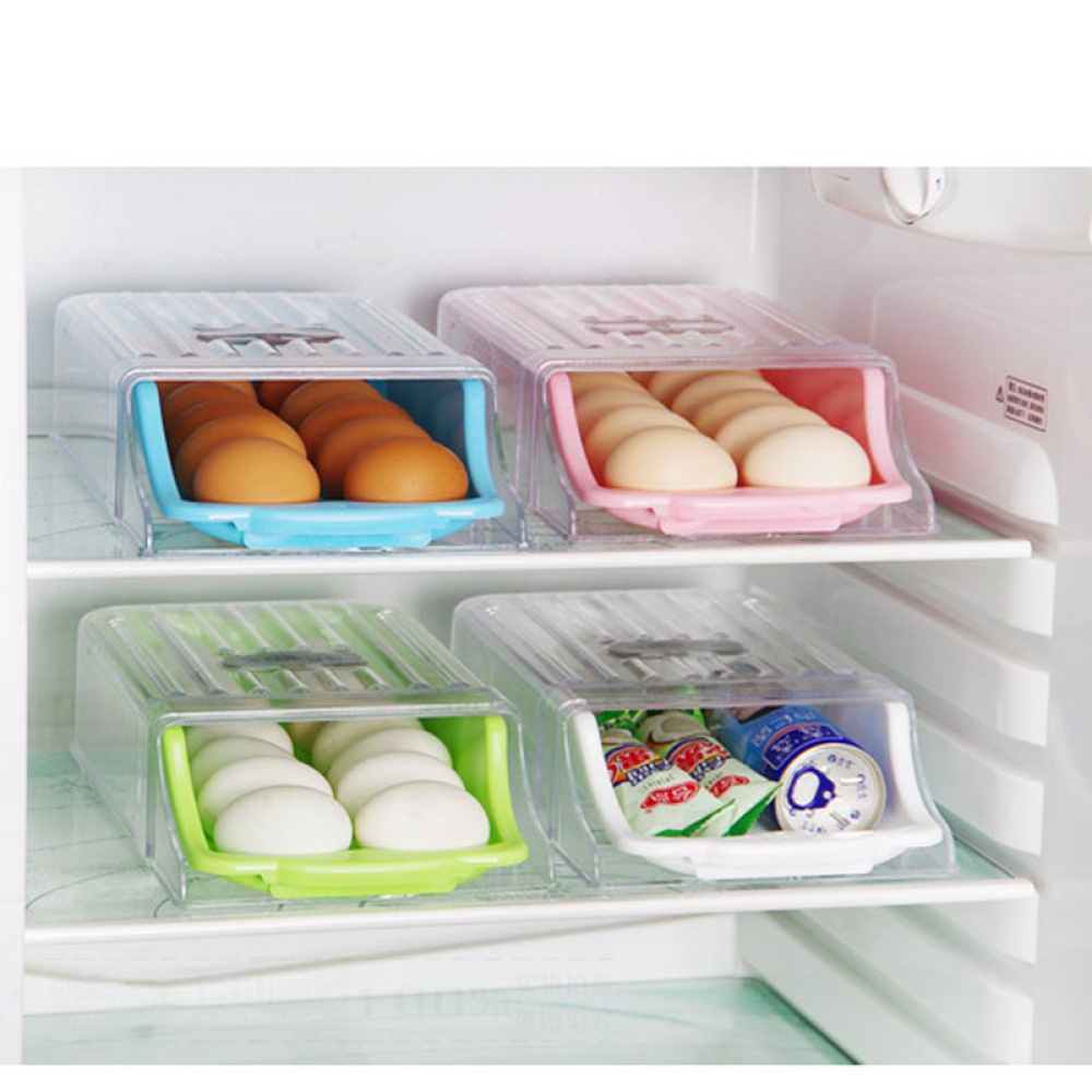 Kitchen Home Refrigerator Storage Plastic Drawer Type Egg Holder Box Container Dispenser Case - Image 2