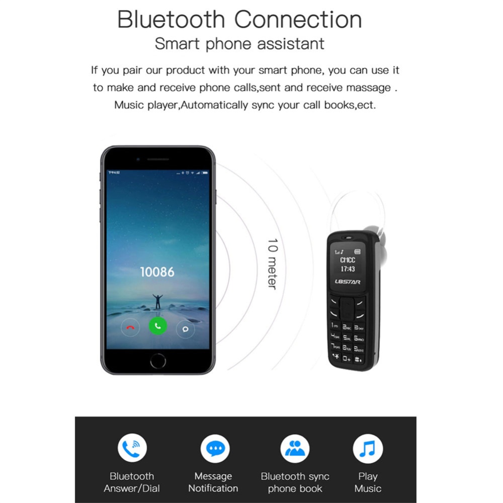 L8star Bm30 Mini Mobile Phone Headset Wireless Bluetooth Dialer Gtstar Gsm blue - Image 3