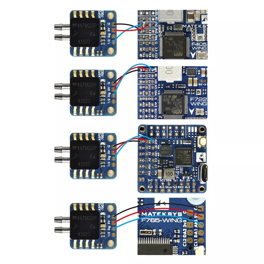 Flight Controller Matek Systems Analog Airspeed Sensor ASPD-7002 for RC Airplane FIxed Wing default - Image 3