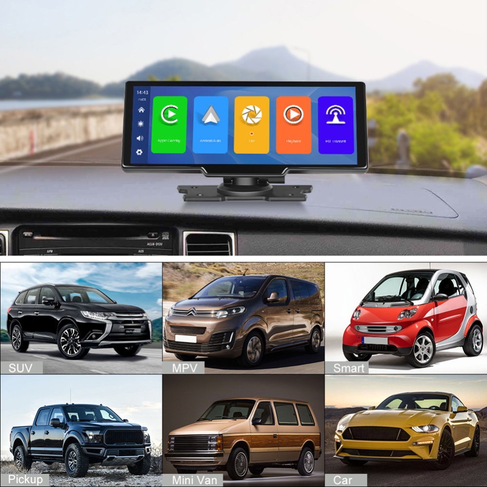 Car Radio 9.3-inch HD Smart Screen Wireless Carplay Android Multimedia Player Black - Image 2