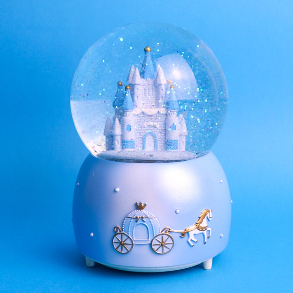 Gifts Snow Ball Music Box Princess Castle Shape Toy for Girls Birthday Valentine Gift Blue castle_Large - Image 3