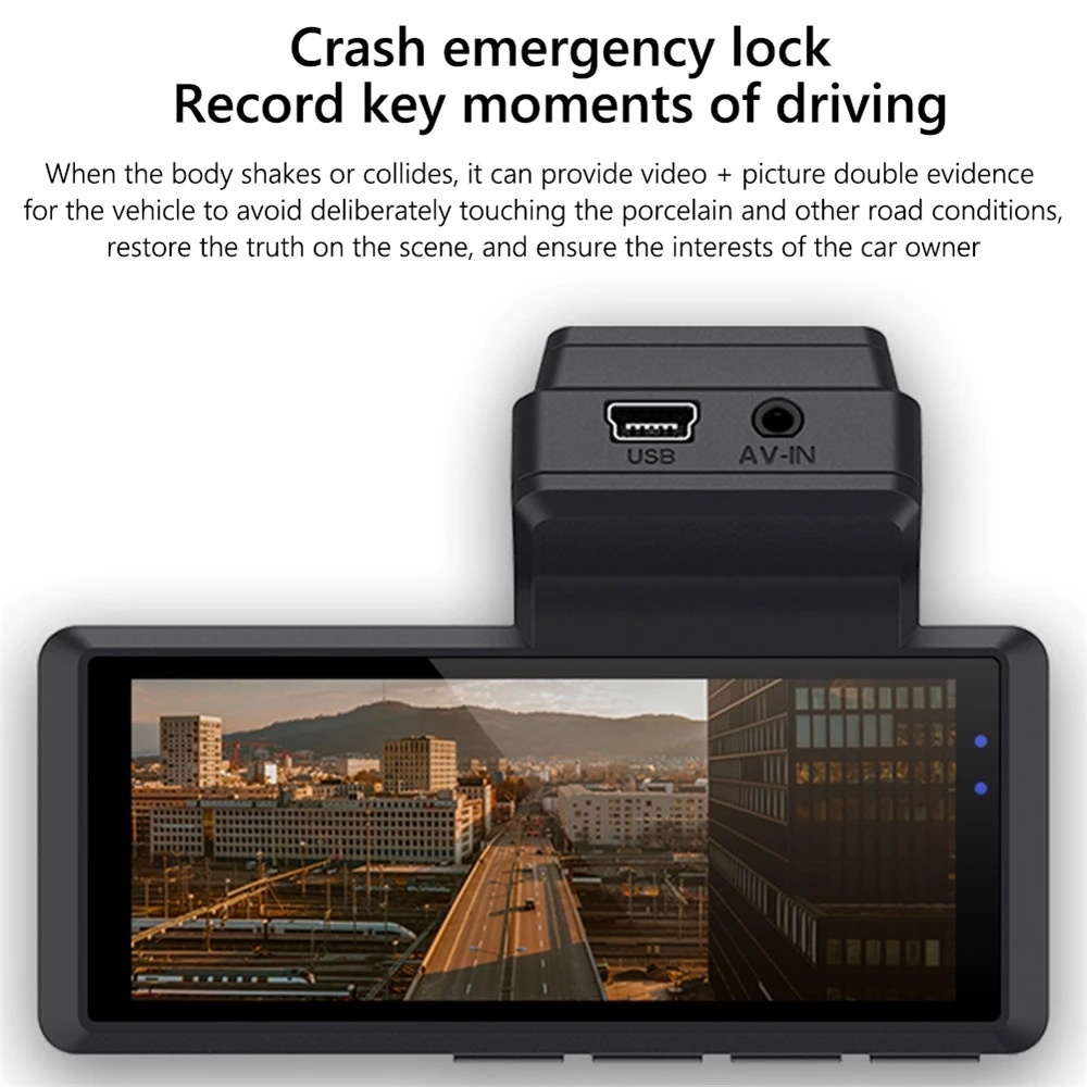 Hidden Driving Recorder 3.16-inch Screen HD 1080P Dual Recording Car Dvr Night Vision Camcorder Black - Image 3