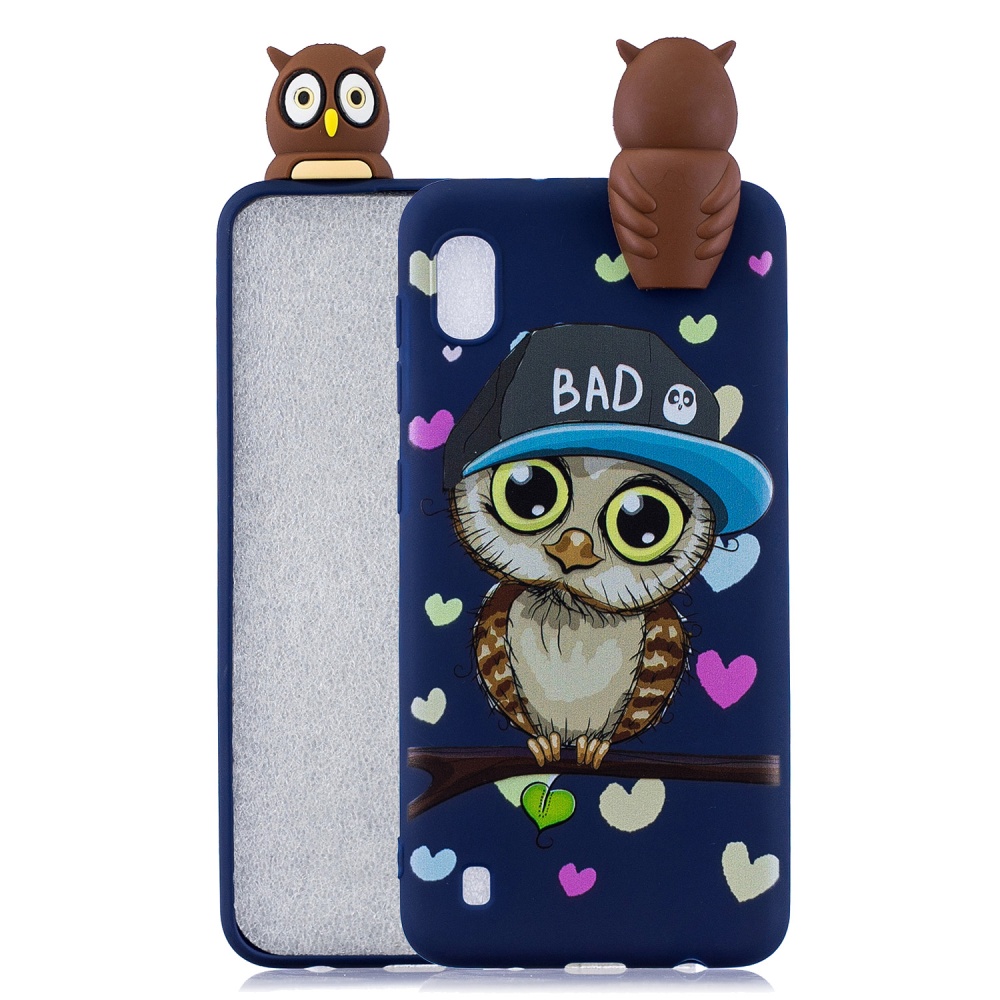 For Samsung A10 3D Cute Coloured Painted Animal TPU Anti-scratch Non-slip Protective Cover Back Case Red owl - Image 3