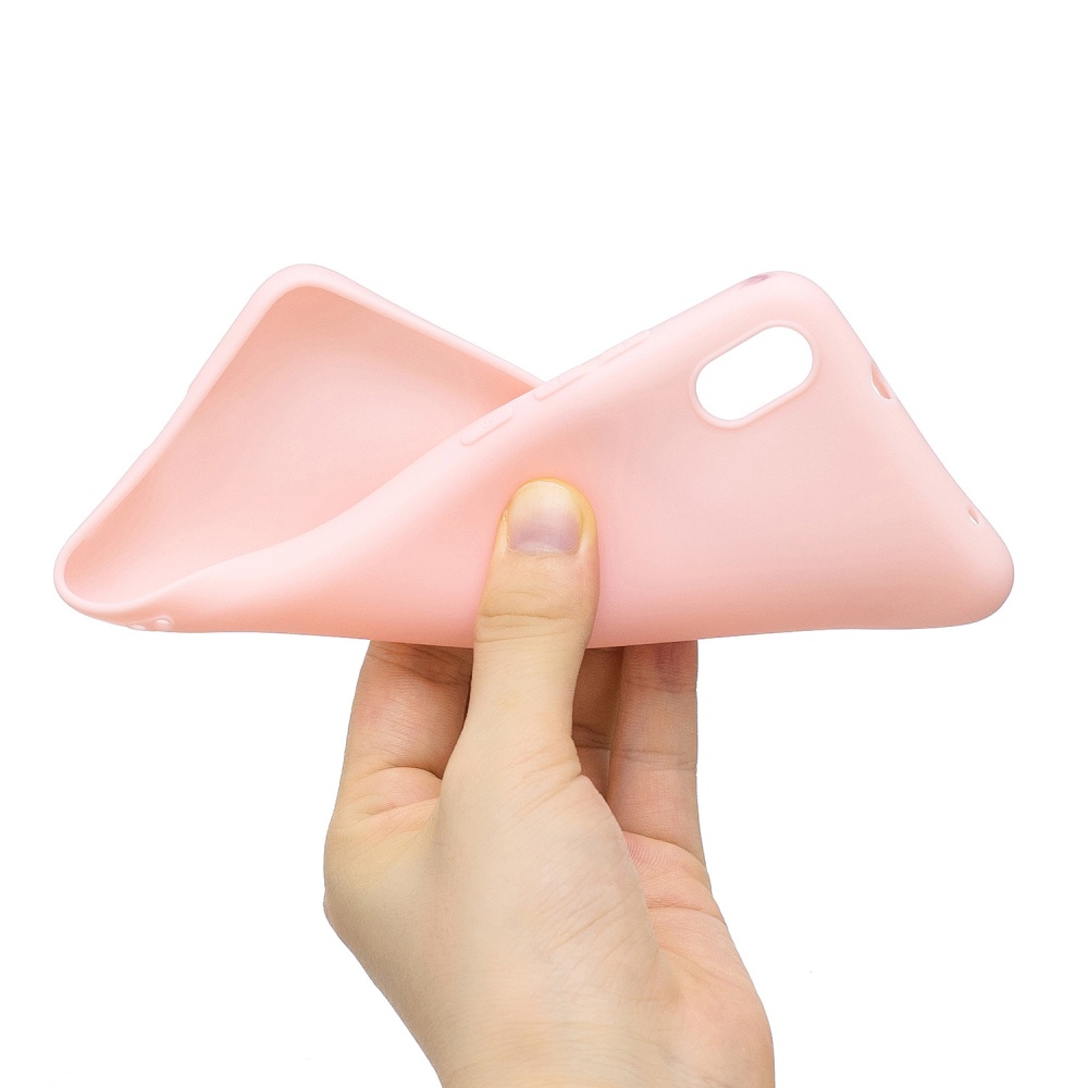 For Redmi 7A Lovely Candy Color Matte TPU Anti-scratch Non-slip Protective Cover Back Case Light pink - Image 3