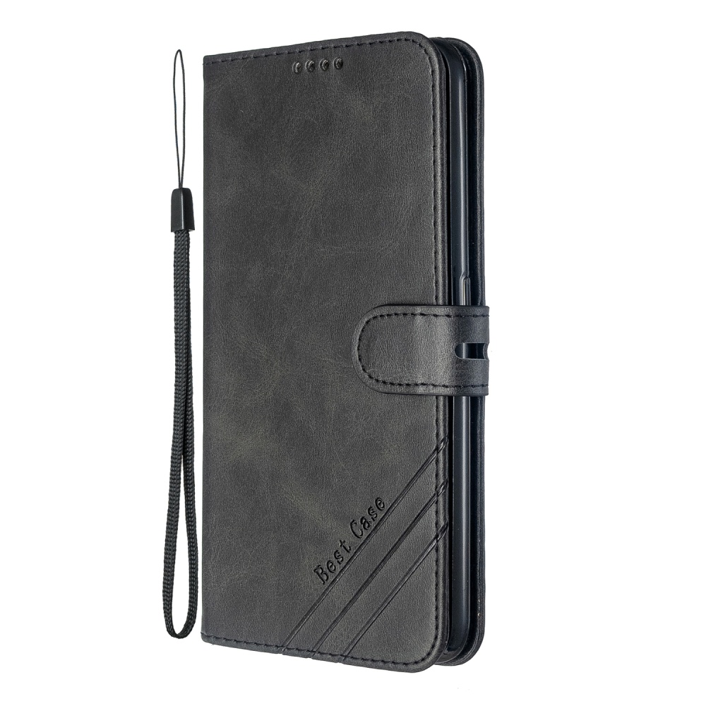 For OPPO F11/F11 Pro Case Soft Leather Cover with Denim Texture Precise Cutouts Wallet Design Buckle Closure Smartphone Shell black - Image 3