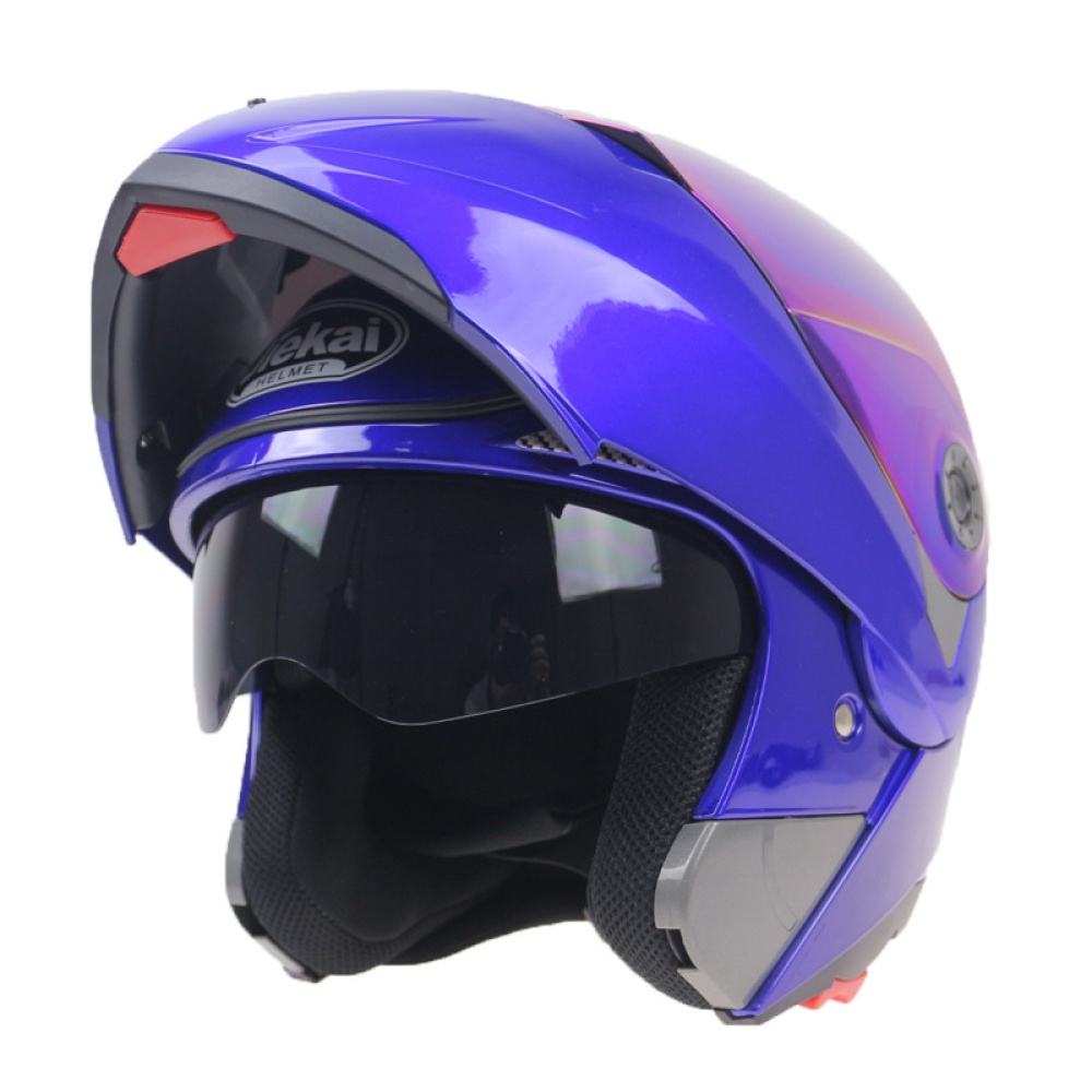 Motorcycle Helmets Flip Up Double Visors Racing Full Face Helmet Matte black M - Image 3