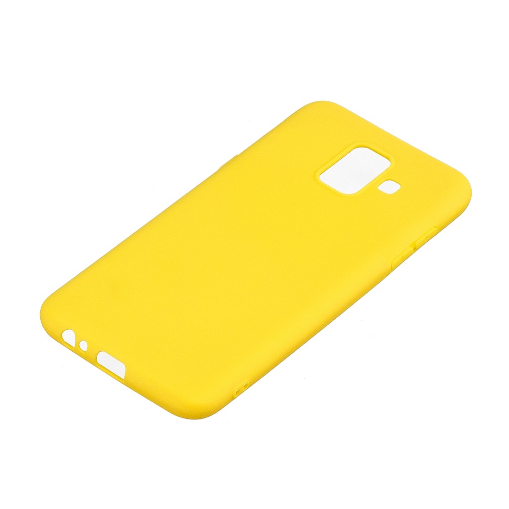 for Samsung A6 2018 Lovely Candy Color Matte TPU Anti-scratch Non-slip Protective Cover Back Case yellow - Image 3