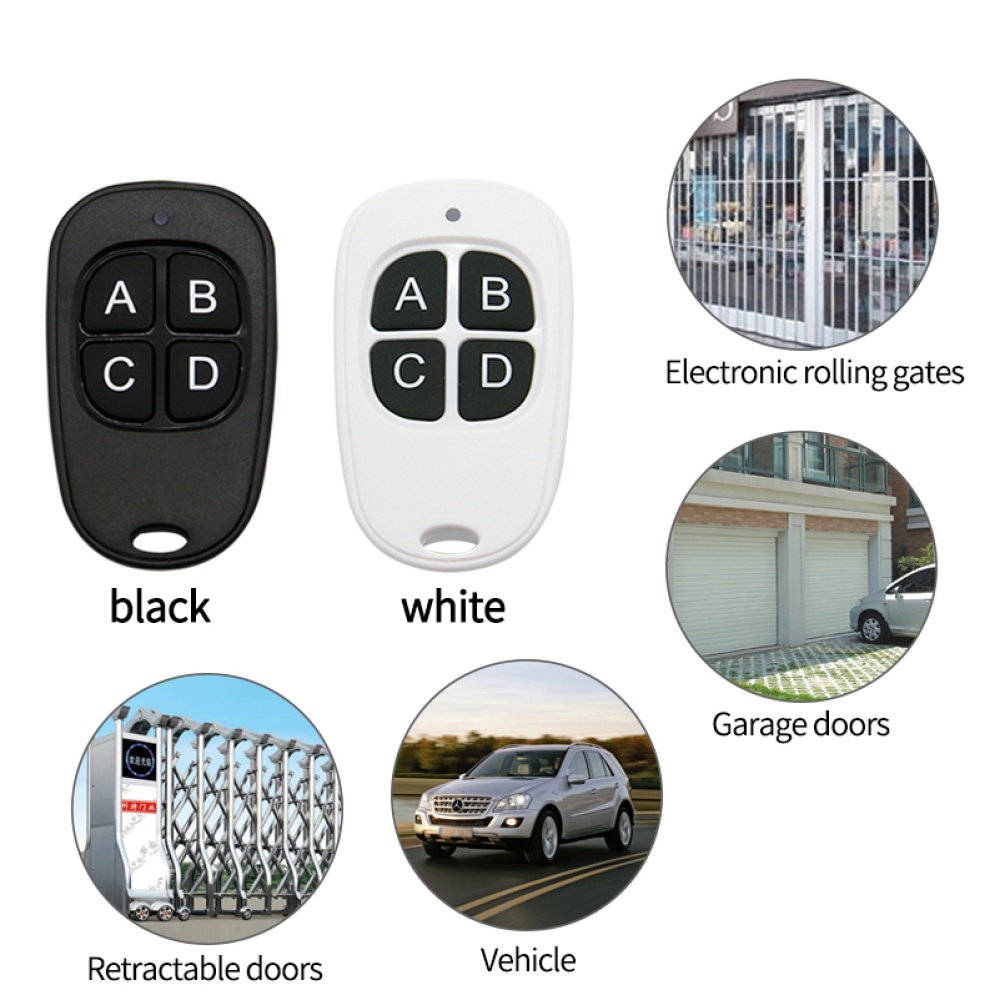 Garage Door Remote Control 433mhz 4 Keys Copy Cloning Electric Gate Controller Duplicator Key Wireless Black - Image 3