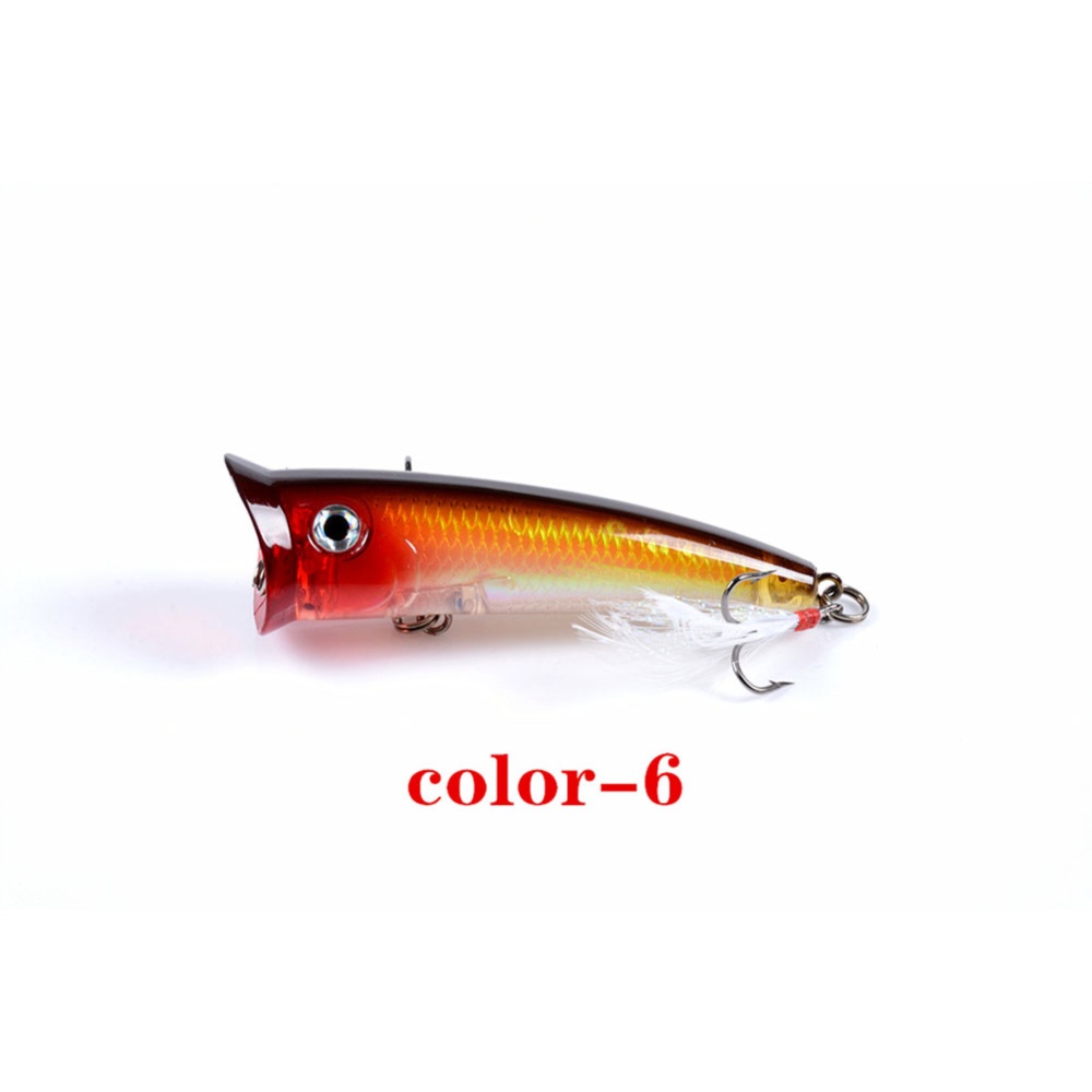 Fishing Lure 7.8cm 10.5g Topwater Wobbler Artificial Hard Bait with Feather Hook 6# - Image 3