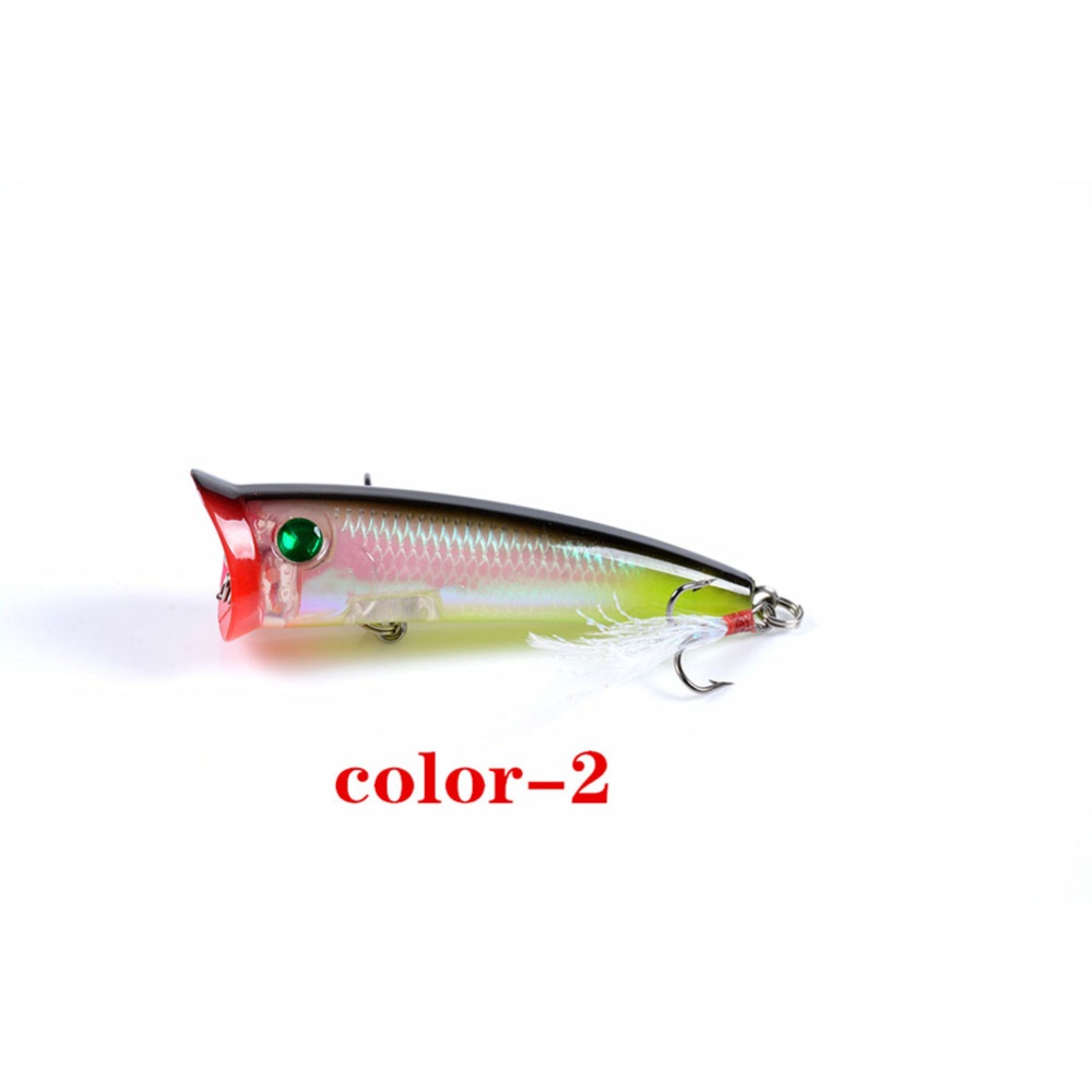 Fishing Lure 7.8cm 10.5g Topwater Wobbler Artificial Hard Bait with Feather Hook 6# - Image 2