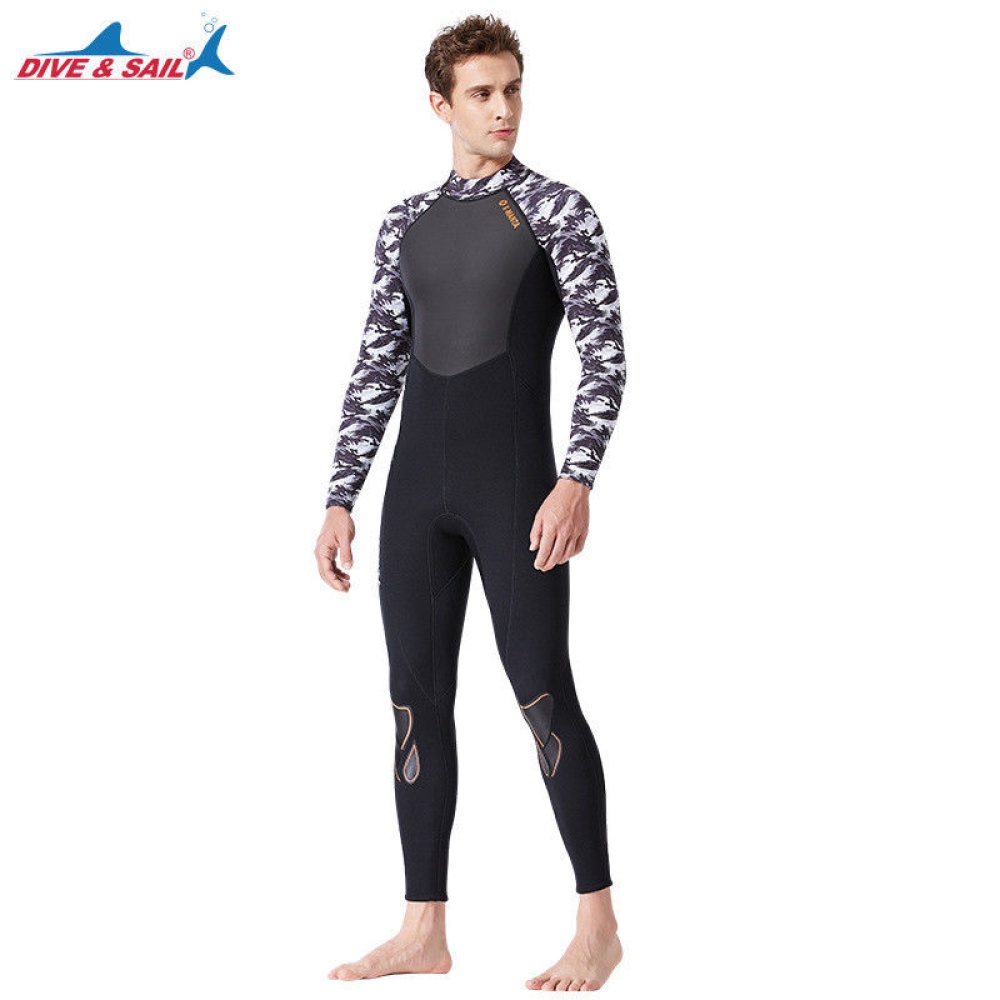 3mm Couples Wetsuit Warm Neoprene Scuba Diving Spearfishing Surfing Male black/white_M - Image 3