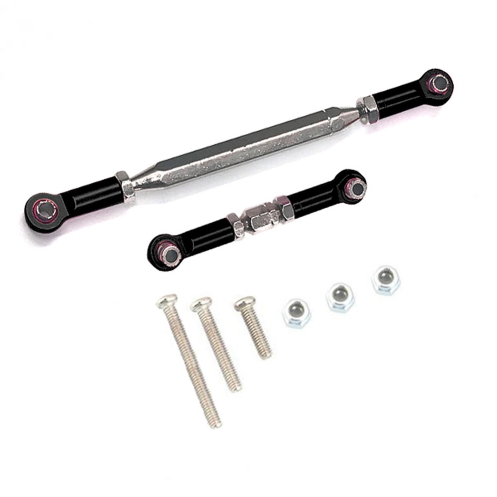 Servo Link Pull Rod Metal Adjustable Steering Linkage Turnbuckle for D90 MN-90 MN-99 MN-91 FJ-45 1/12 RC Car Rock Crawler black - Image 3