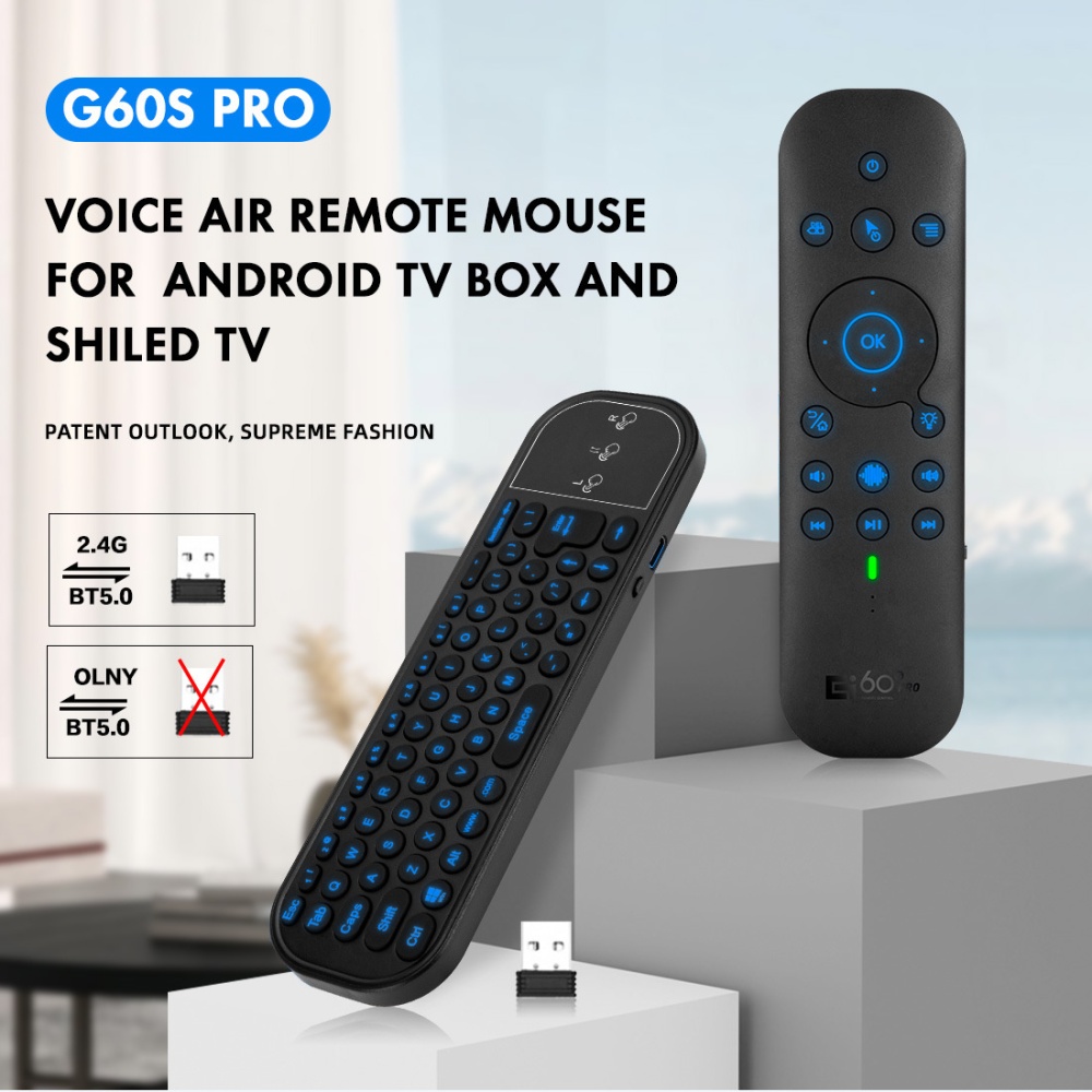 G60s Pro Remote Control with Mini Keyboard 2.4g Bluetooth 5.0 Voice Backlight - Image 4