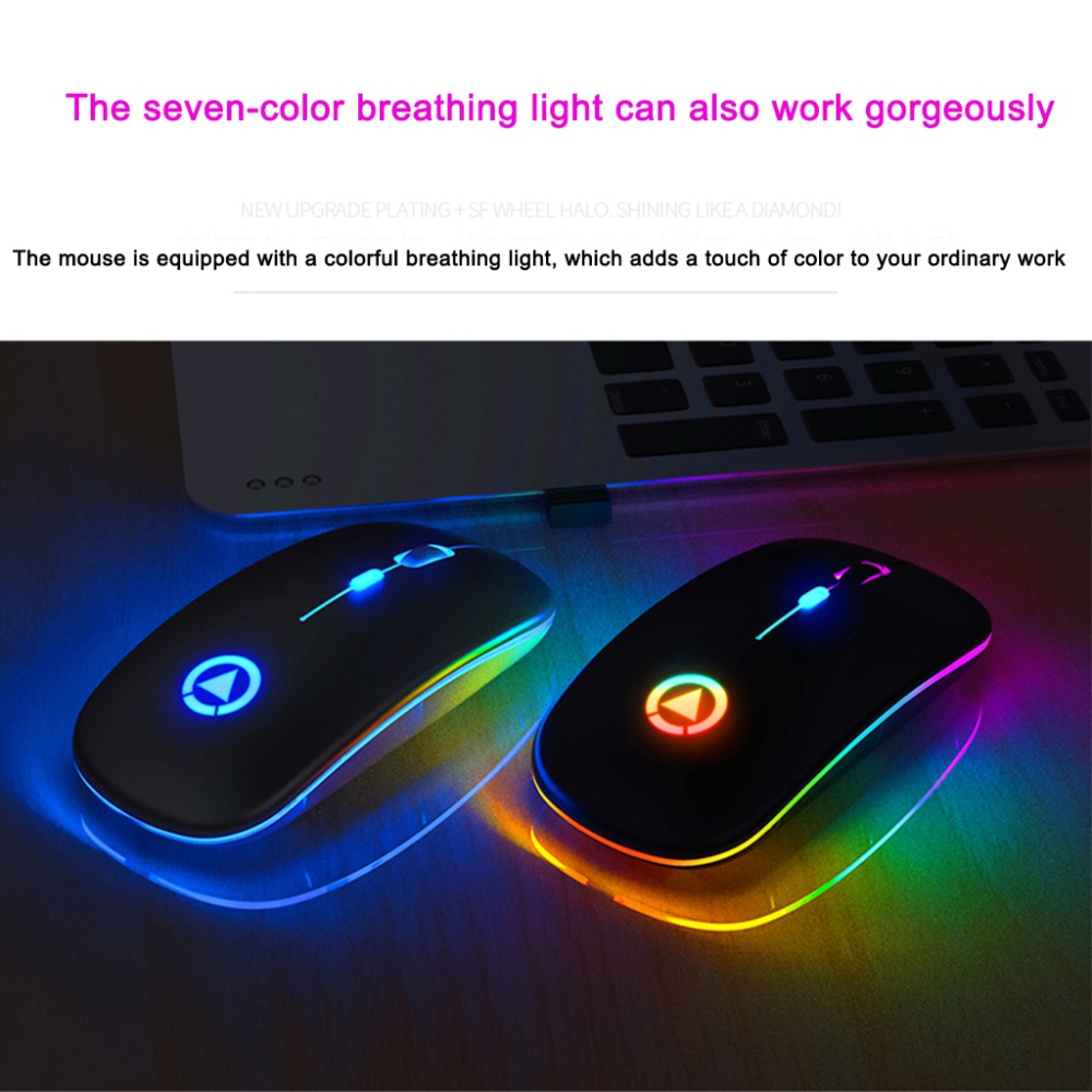 Wireless Gaming Mouse 2.4G Luminous For Pc Laptop Desktop Usb Recharing white - Image 2