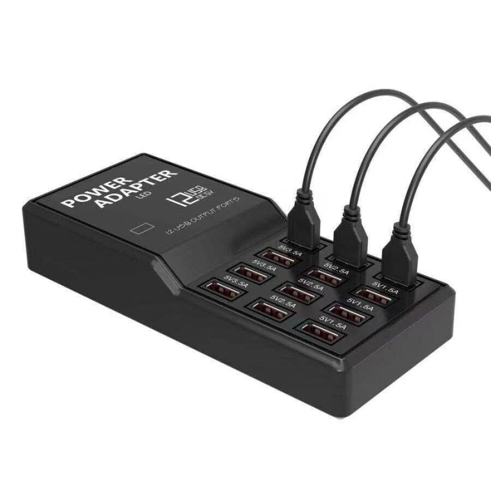 Multi 12 Port USB Charging Station Hub Desktop Wall Cell Phone Charger Organizer EU plug - Image 3