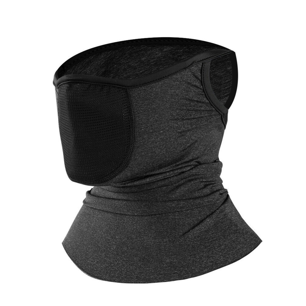 Riding Mask Face Cover Neck Gaiter Pm2.5 Replaceable Filter Breathable Cycling Mounting ear fine gray (with a filter))_One size - Image 3