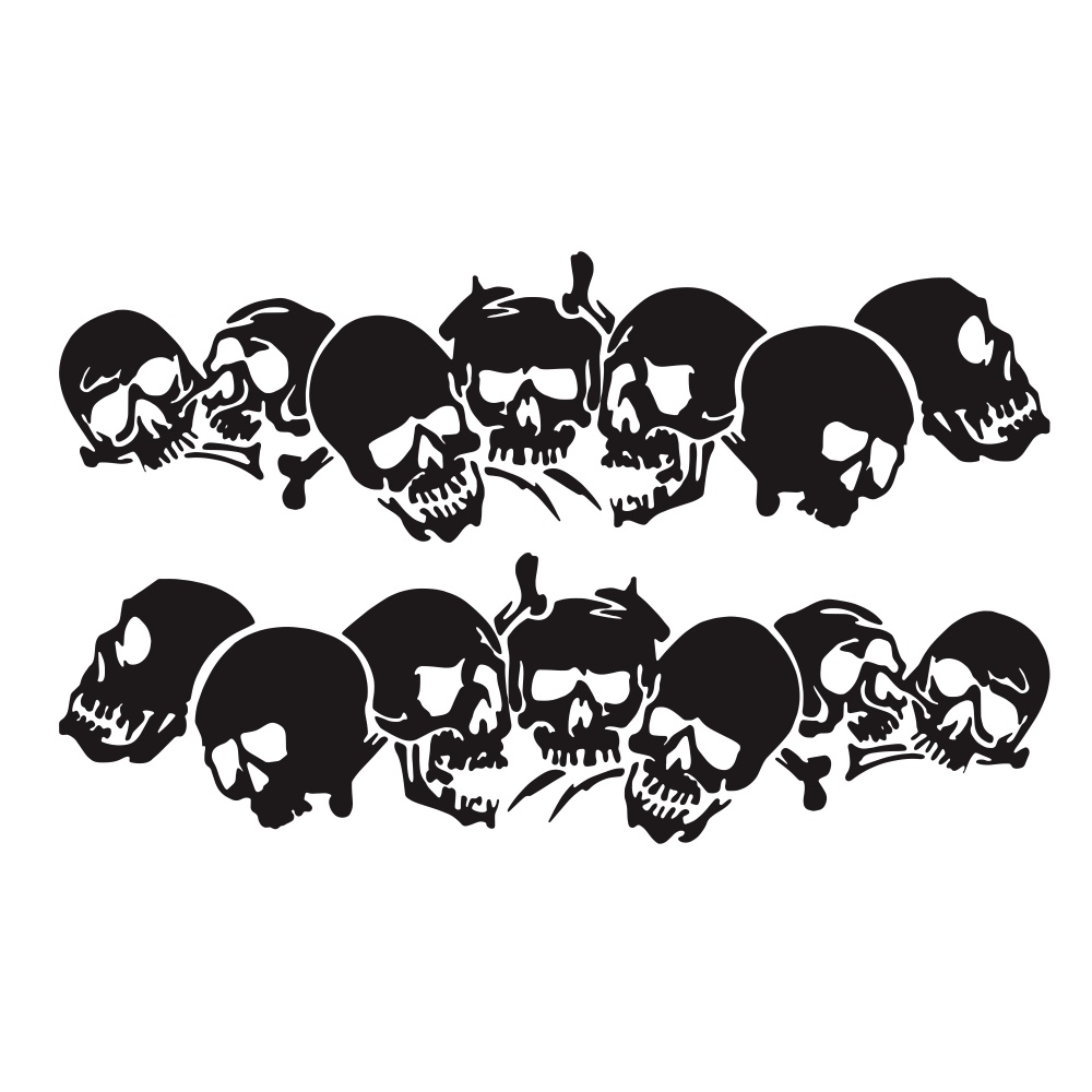 Skulls Bones Pattern Car Truck Vinyl Side Body Graphics Stickers Scratch Decal black - Image 3