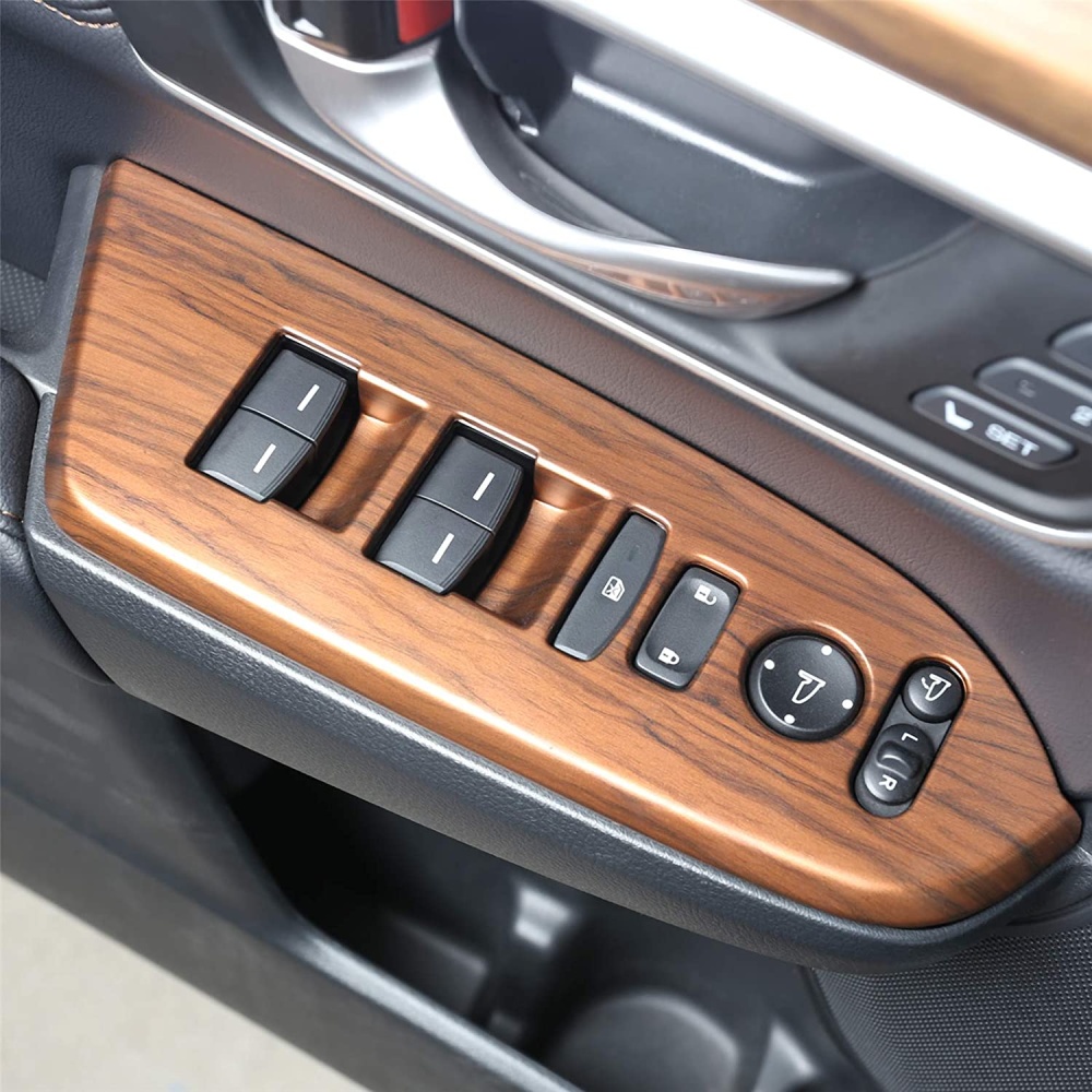 4pcs Peach Wood Grain Inner Window Switch Panel Cover For Honda Crv Cr-v 2017 2018 2019 2020 2021 Original wood grain_4 piece set of handrai - Image 3