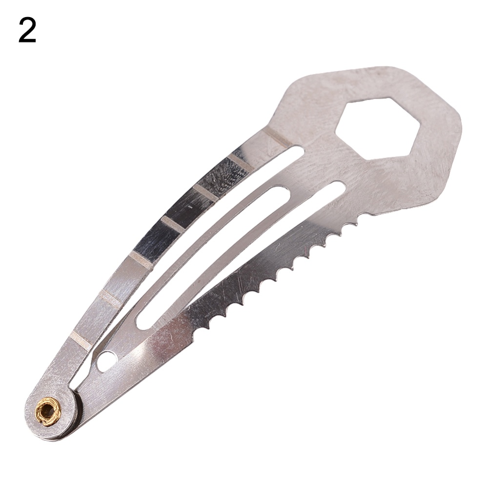 Multifunctional Hair Clip Pin Stainless Steel Outdoor Self-defense Tool Gadgets Silver - Image 3