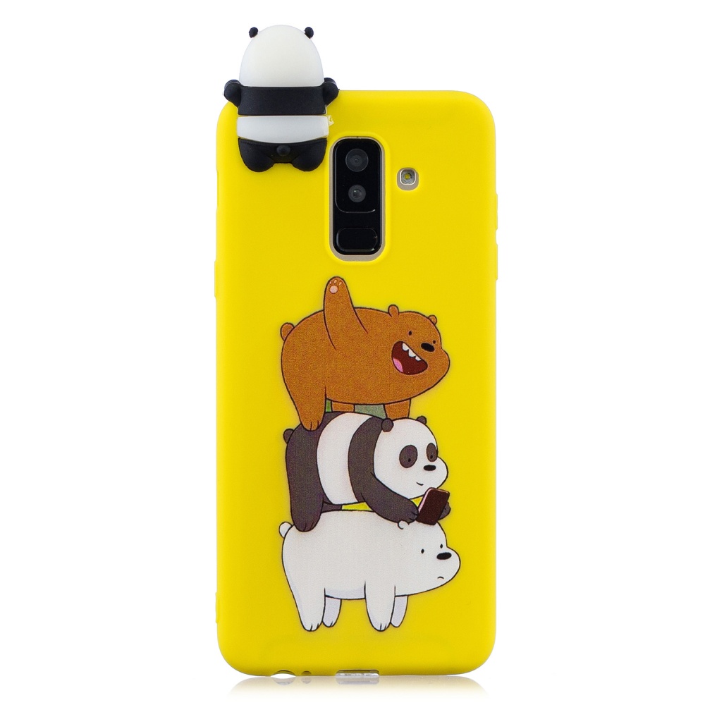 For Samsung A6 plus 2018 3D Cartoon Lovely Coloured Painted Soft TPU Back Cover Non-slip Shockproof Full Protective Case Striped bear - Image 3