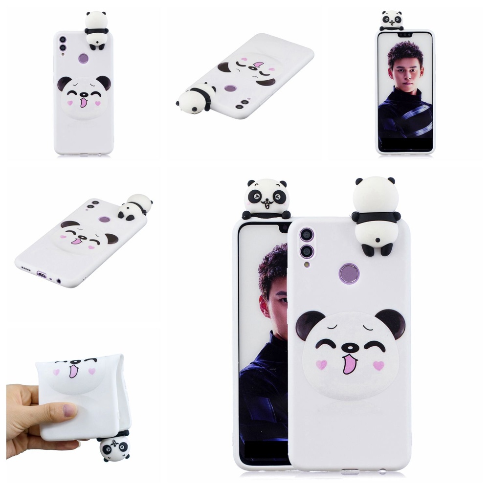 For Huawei Nova 3I 3D Cartoon Lovely Coloured Painted Soft TPU Back Cover Non-slip Shockproof Full Protective Case Smiley panda - Image 3