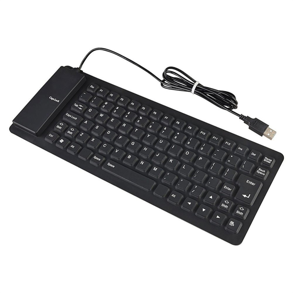 85-key Flexible Soft Silicone Keyboard Waterproof Dustproof Desktop Usb Roll Up Black - Image 3