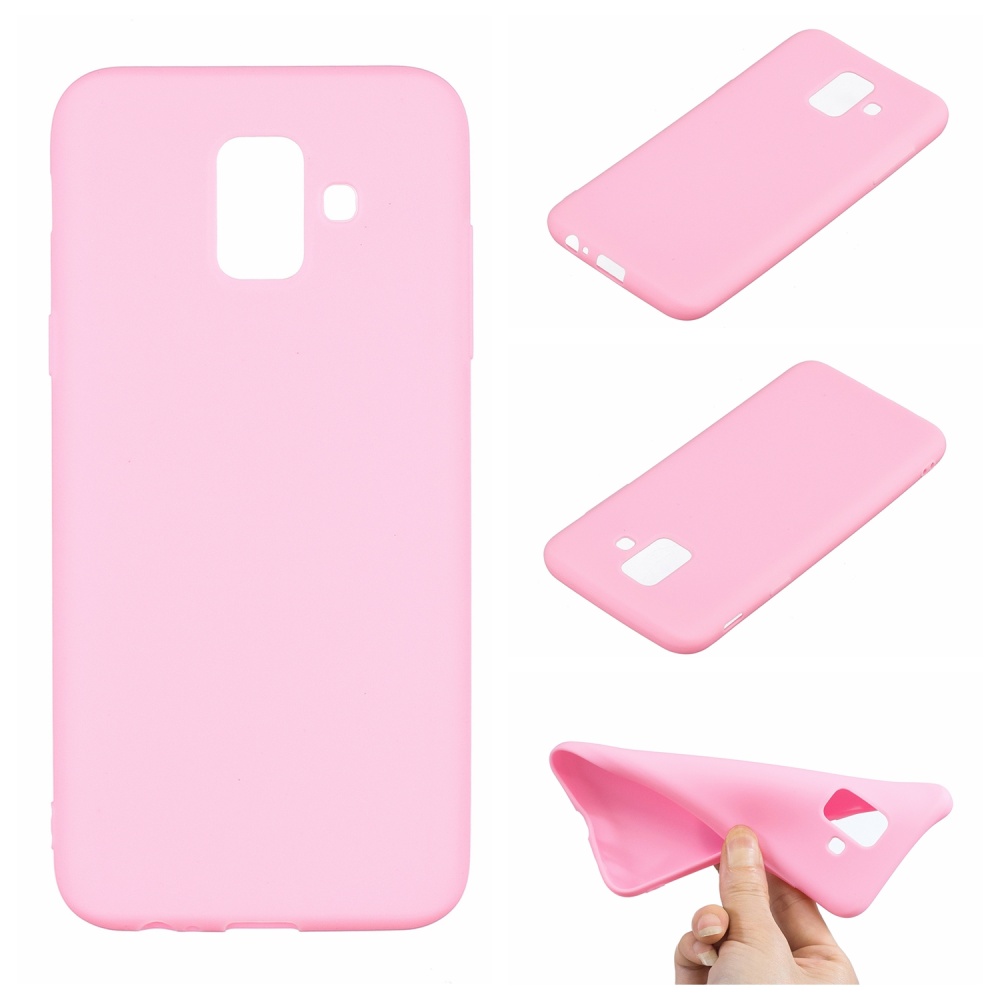 for Samsung A6 2018 Lovely Candy Color Matte TPU Anti-scratch Non-slip Protective Cover Back Case black - Image 3