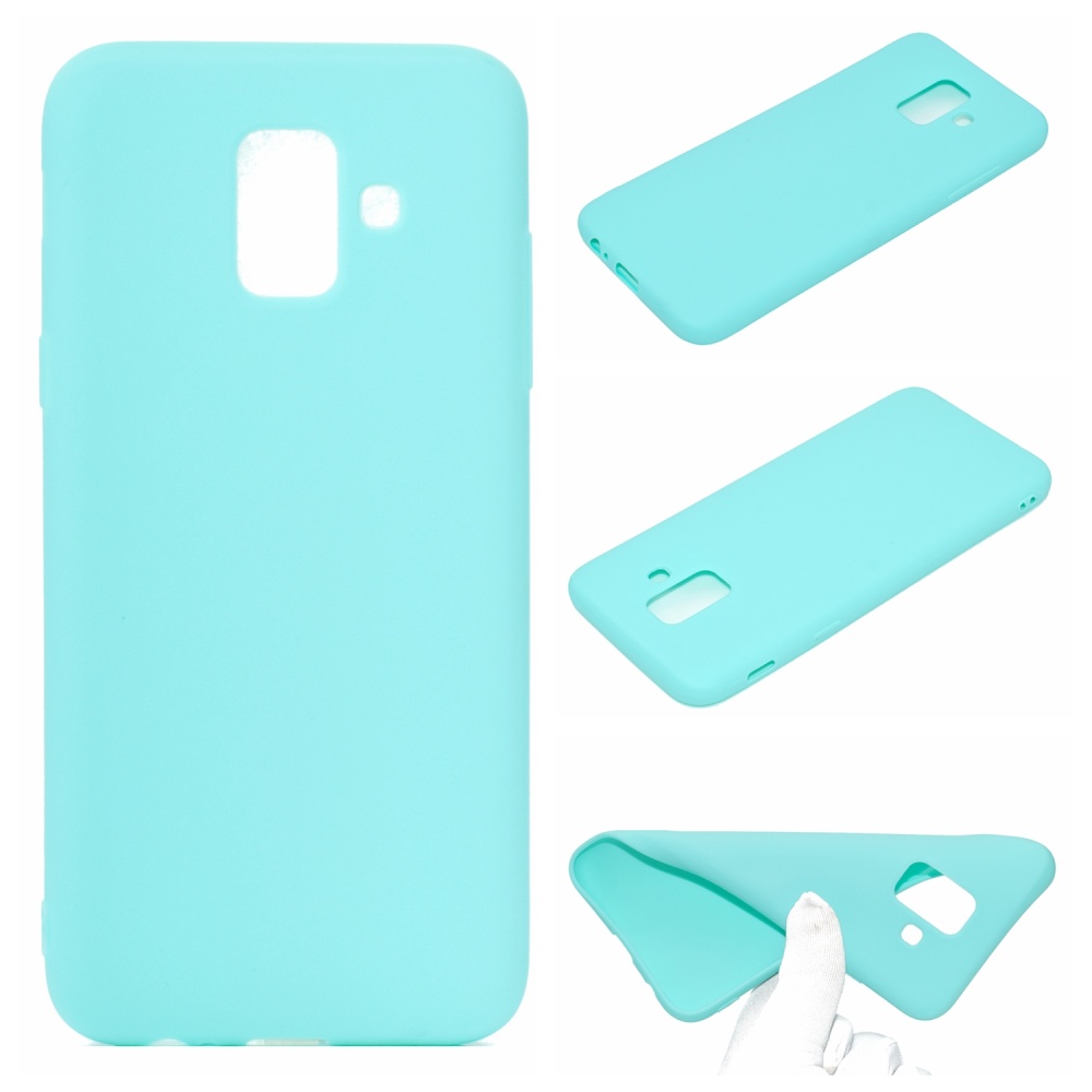 for Samsung A6 2018 Lovely Candy Color Matte TPU Anti-scratch Non-slip Protective Cover Back Case Light blue - Image 3