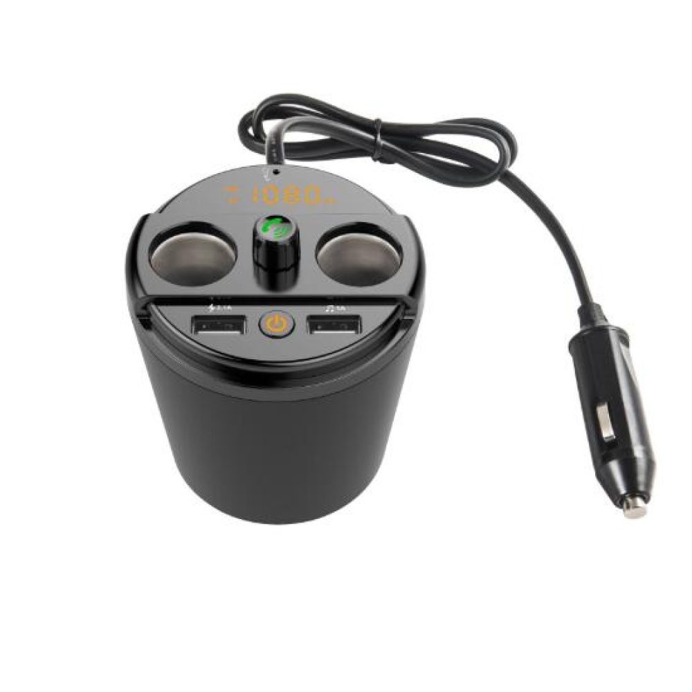 Car MP3 Bluetooth Player Vehicle-mounted Handsfree FM Charger Cup Golden