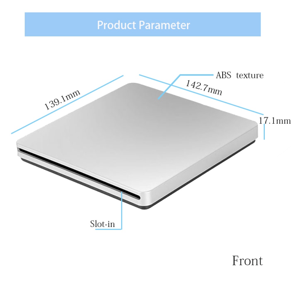 USB External Slot in DVD CD Drive Burner for Apple MacBook Air Pro Silver - Image 2