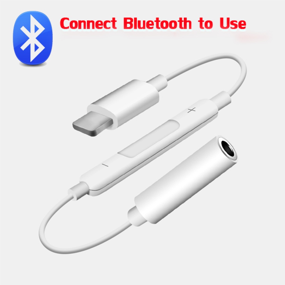 Adapter for Apple Phone and Headset Bluetooth Connectivity Good Helper +Wire Control+Call Conversation Function White - Image 3