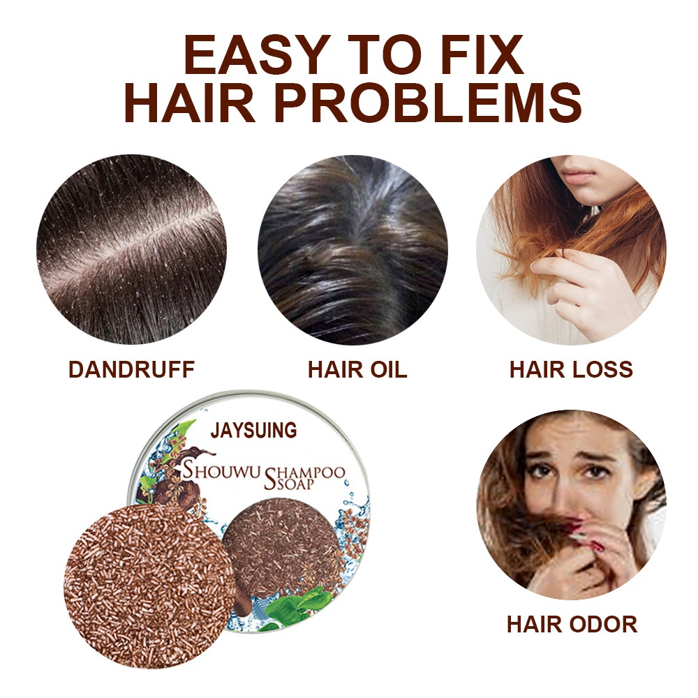 Polygonum Multiflorum Shampoo Hair Darkening Bar Natural Organic Conditioner And Repair Care Solid multiflorum - Image 2