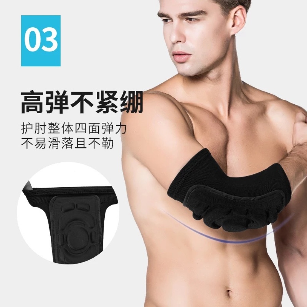 Sport Sponge Elbow Guard Men Summer Thicken Crashproof Basketball Footable Skidding Dancing Warm Joint Protector blue_L - Image 3