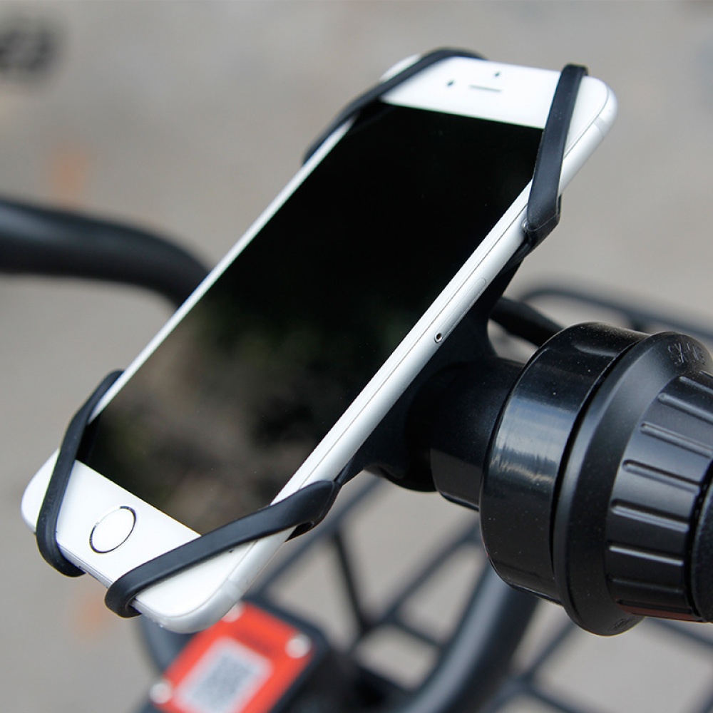 Bicycle Silicone Mobile Phone Support Mountain Bike Navigation Shockproof Holder Stand GPS Mount Bracket black - Image 2