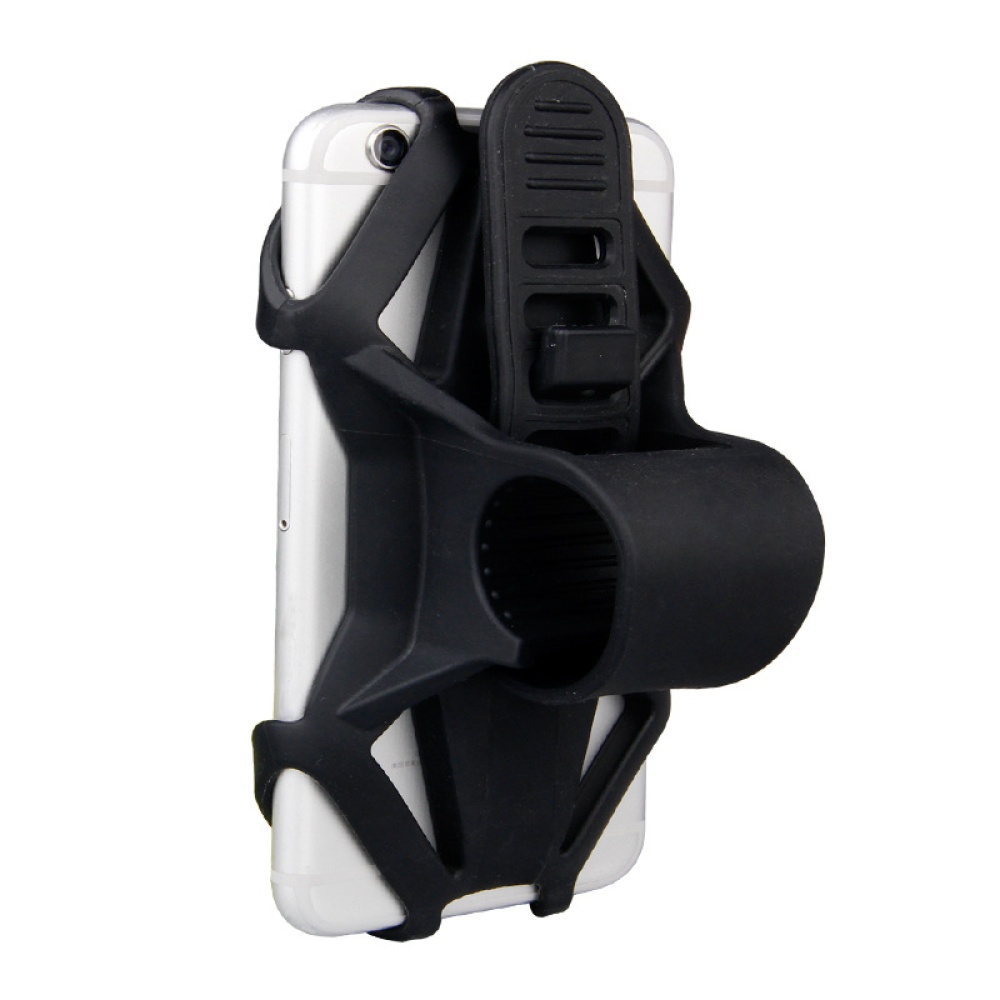 Bicycle Silicone Mobile Phone Support Mountain Bike Navigation Shockproof Holder Stand GPS Mount Bracket black - Image 3