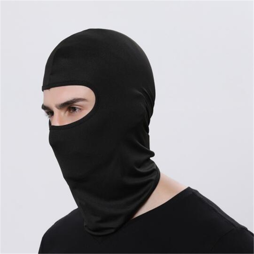 Outdoor Ski Motorcycle Cycling Balaclava Full Face Mask Neck Cover Ultra Thin black_adjustable - Image 3