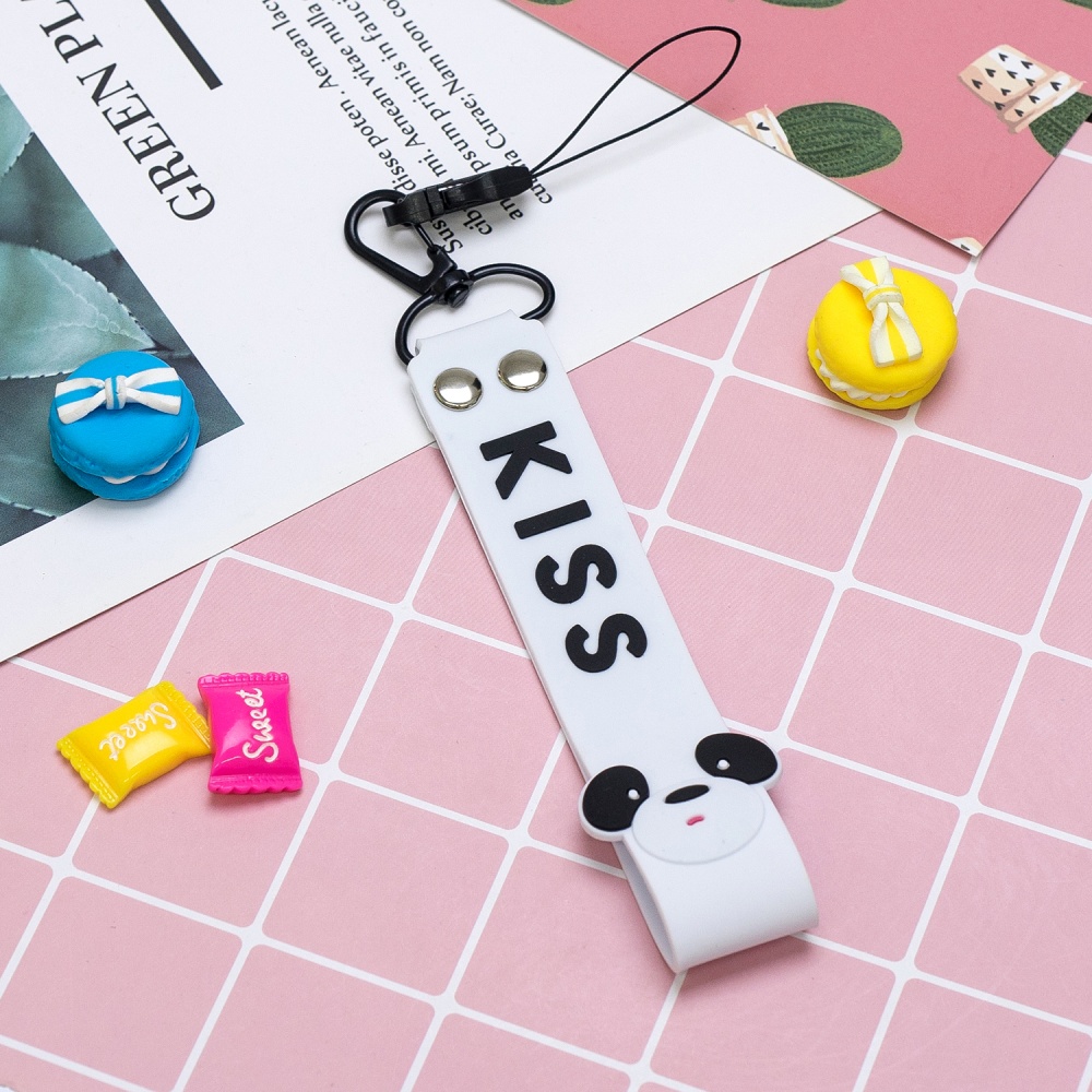 Fashion Silicone Detachable Lanyard Cute Mobile Phone Hanging Rope Random Color white - Image 3