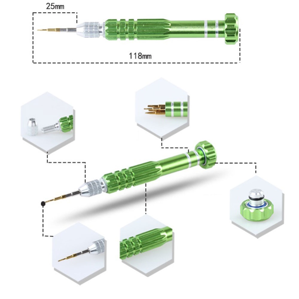 5 in 1 Alloy Magnetic Disassemble Open Repair Screwdriver Tool Set for Cell Phones Eletronic Devices - Image 3