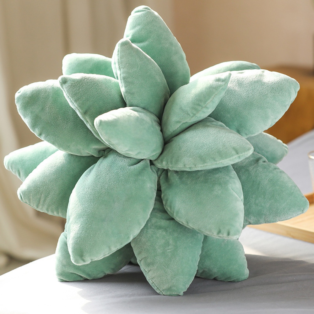 PP Cotton Artificial Plant Succulent Pillow Household Decorative Ornaments Dark green and