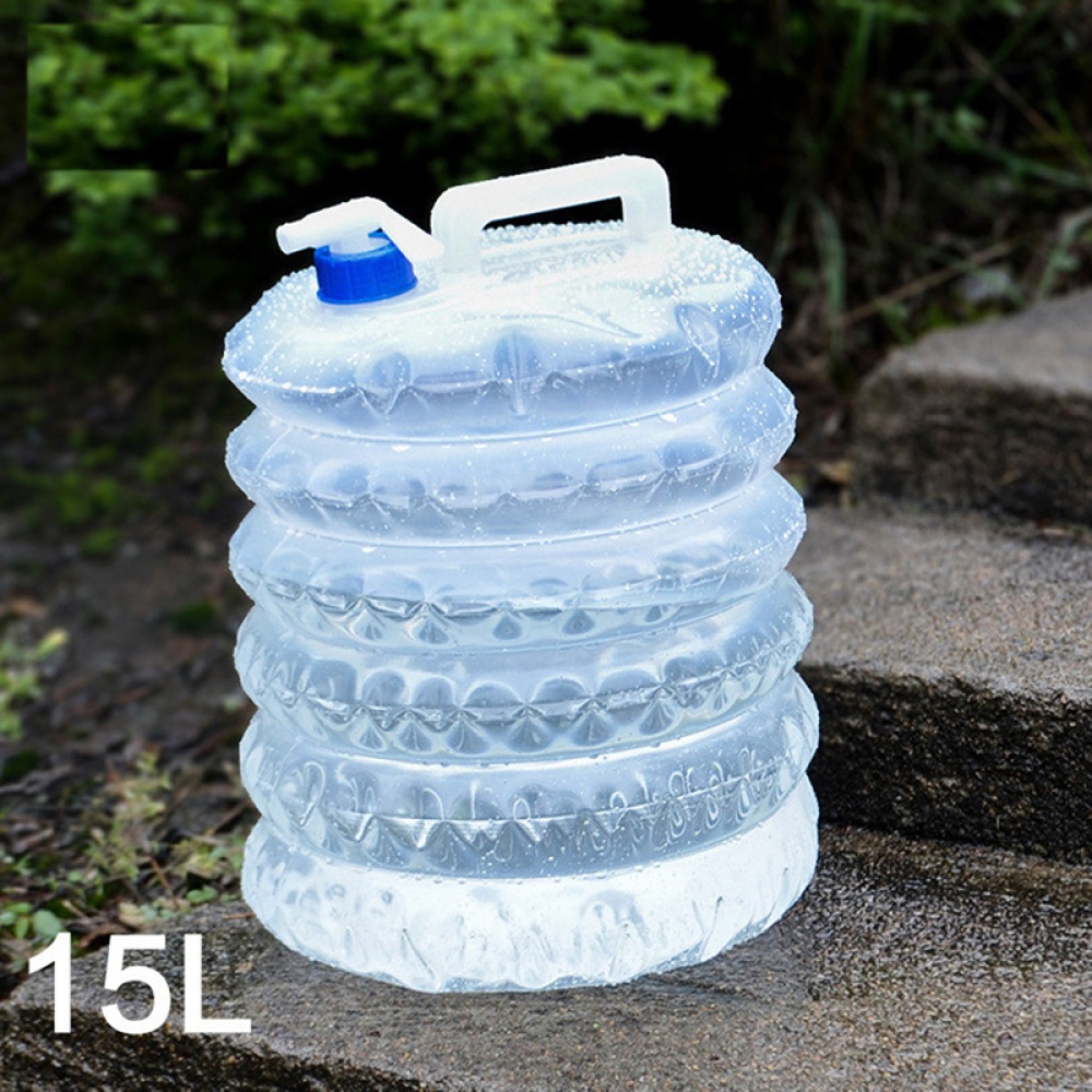 5L 10L 15L Outdoor Collapsible Foldable Water Container Camping Emergency Survival Storage Carrier Bag with Tap white - Image 3