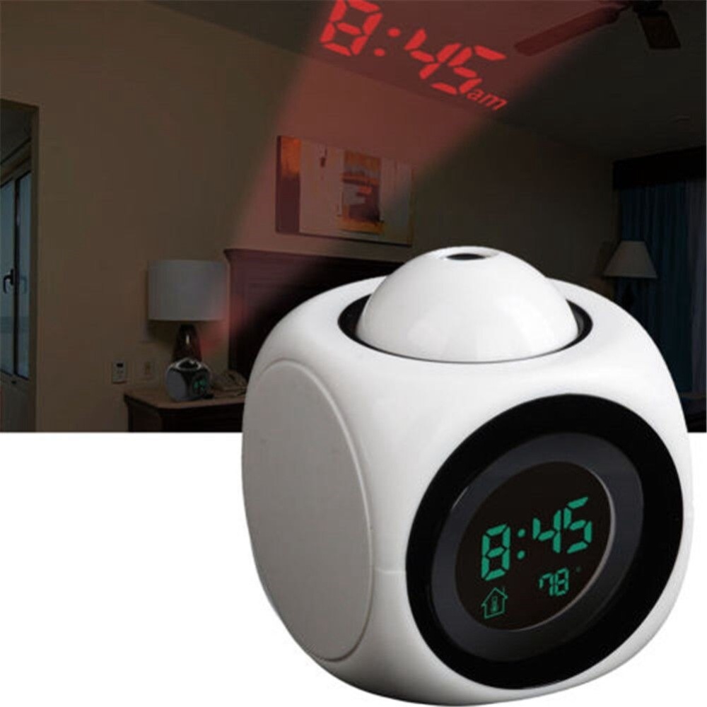 Multifunctional LED Colorful Projection Alarm Clock Talking Sound Control - Image 2