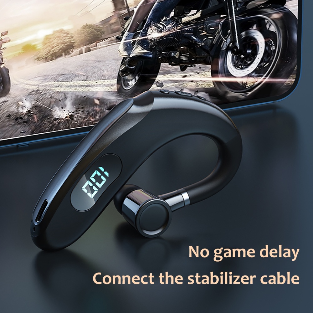 Q20 Business Bluetooth-compatible Headset Digital Display Ear-hook Headphones Stereo Noise Reduction Earphone black - Image 4