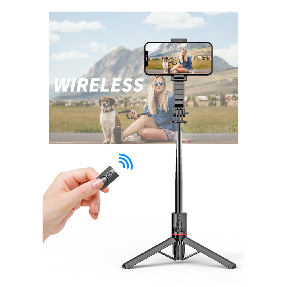 L13 Mobile Phone Selfie Stick Bracket Handheld Bluetooth-compatible Shutter Photo Tripod Integrated black Double lights + inner bracket - Image 3