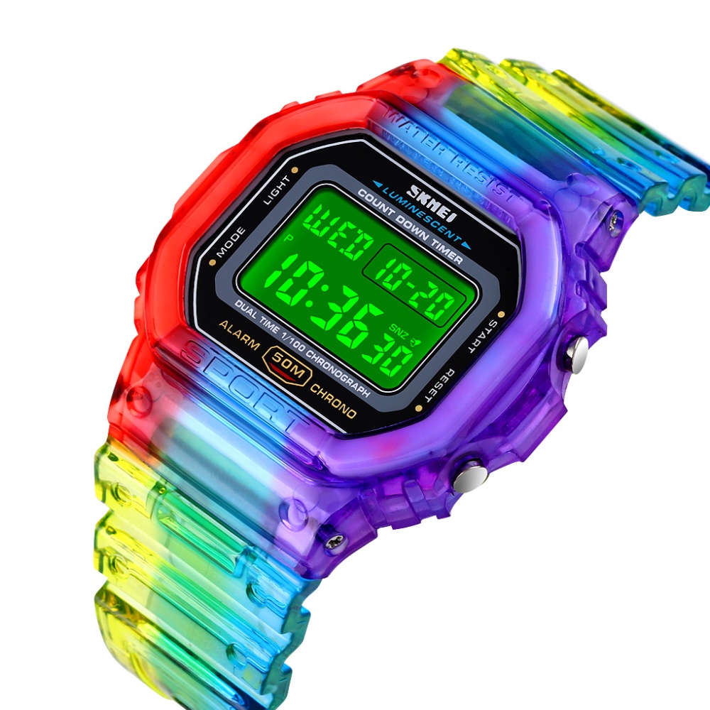 SKMEI Women Electronic Multicolor Wrist Watch Multifunctional Waterproof Outdoor Sports Student Mixed Color 2 - Image 2