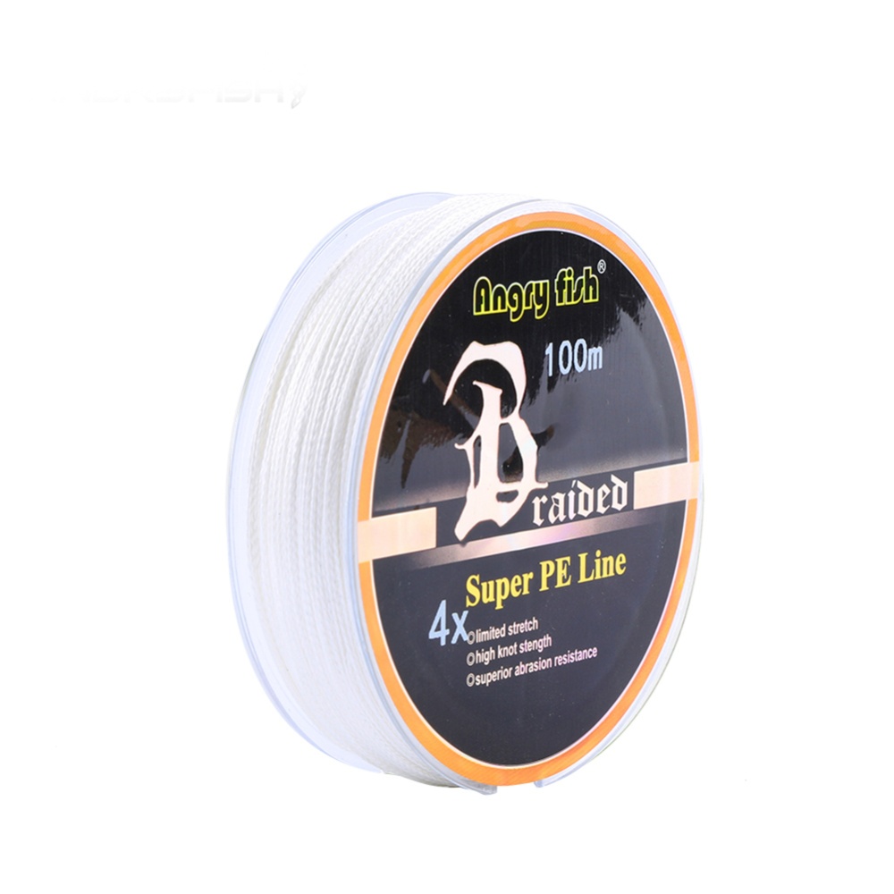 ANGRYFISH Diominate PE Line 4 Strands Braided 100m/109yds Super Strong Fishing 10LB-80LB White 2.5#: 0.26mm/30LB - Image 3