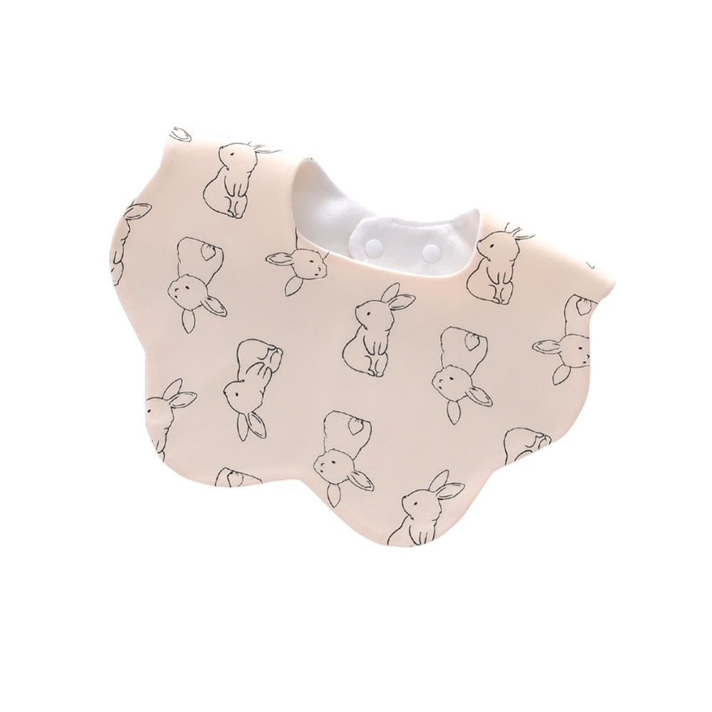 Newborn Saliva Towel Cute Cartoon Printing Petal Bibs Cotton Waterproof Adjustable Bib For Baby Aged 0-1 colorful rainbow - Image 2