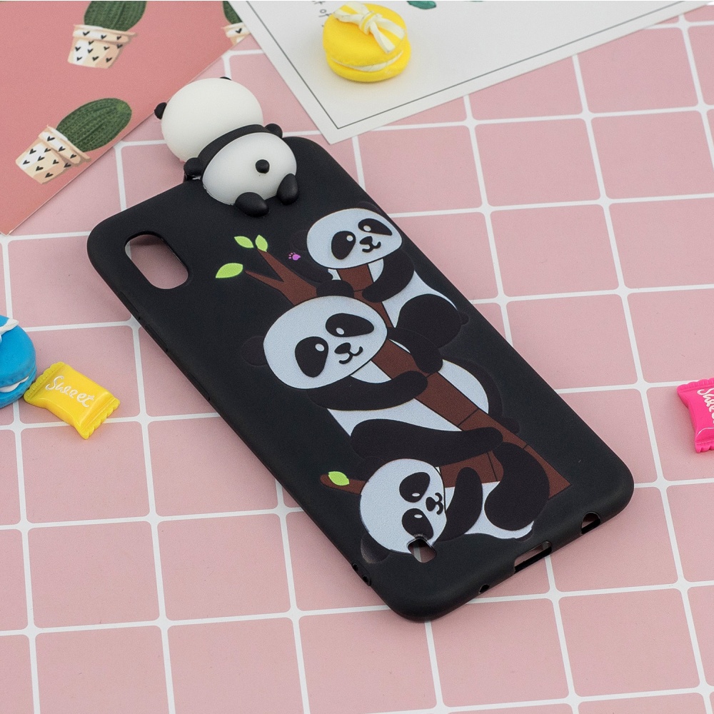 For Samsung A10 3D Cute Coloured Painted Animal TPU Anti-scratch Non-slip Protective Cover Back Case Three pandas - Image 3