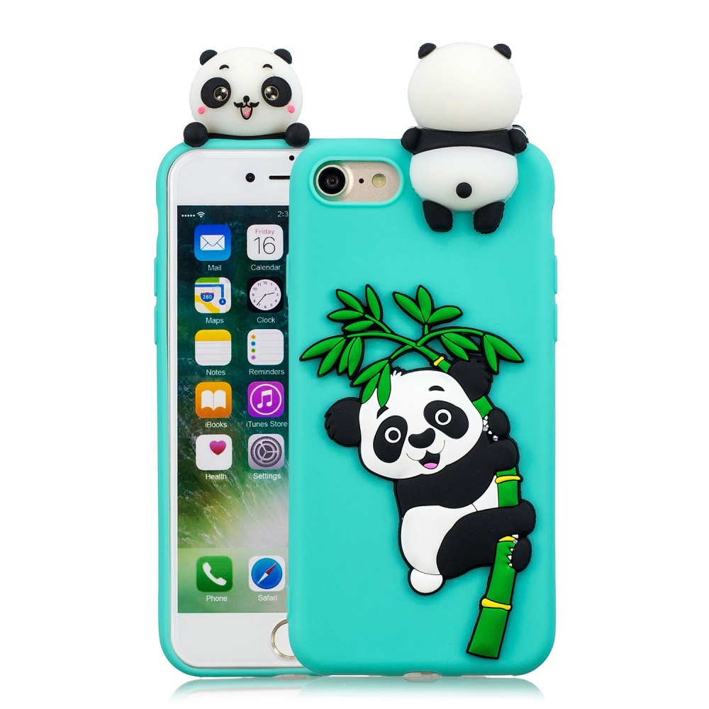 For iPhone 5/5S/SE/6/6S/6 Plus/6S Plus/7/8/7 Plus/8 Plus Phone Case 3D Cartoon Panda Bamboo Cellphone Back Shell Shockproof Smartphone Cover - Image 3